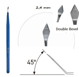 Nóż SLIT 2,4 mm Double-Bevel zagięty 45 ° SSL24