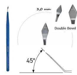 Nóż SLIT 3,0 mm Double-Bevel zagięty 45 ° SSL30